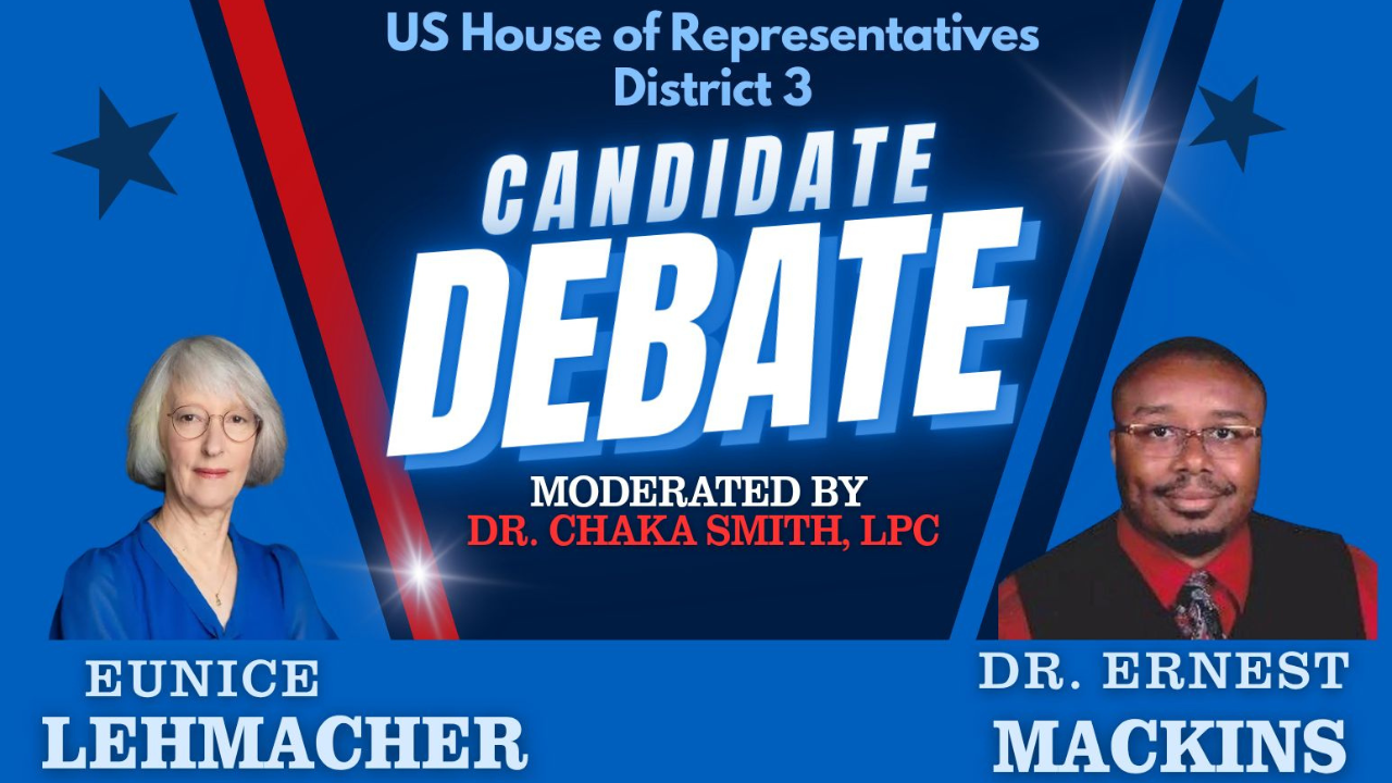 U.S. House of Representatives District 3 in SC debate in Democratic primary. Candidates include Dr. Ernest Mackins & Eunice Lehmacher.
