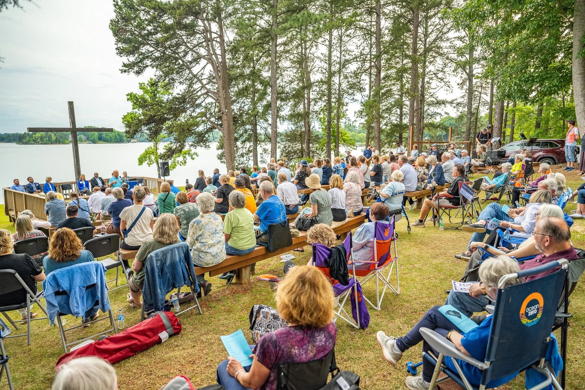 Hundreds gather to hear Democratic candidates speak at Biggerstaff Christian Retreat on Lake Keowee in Seneca, SC