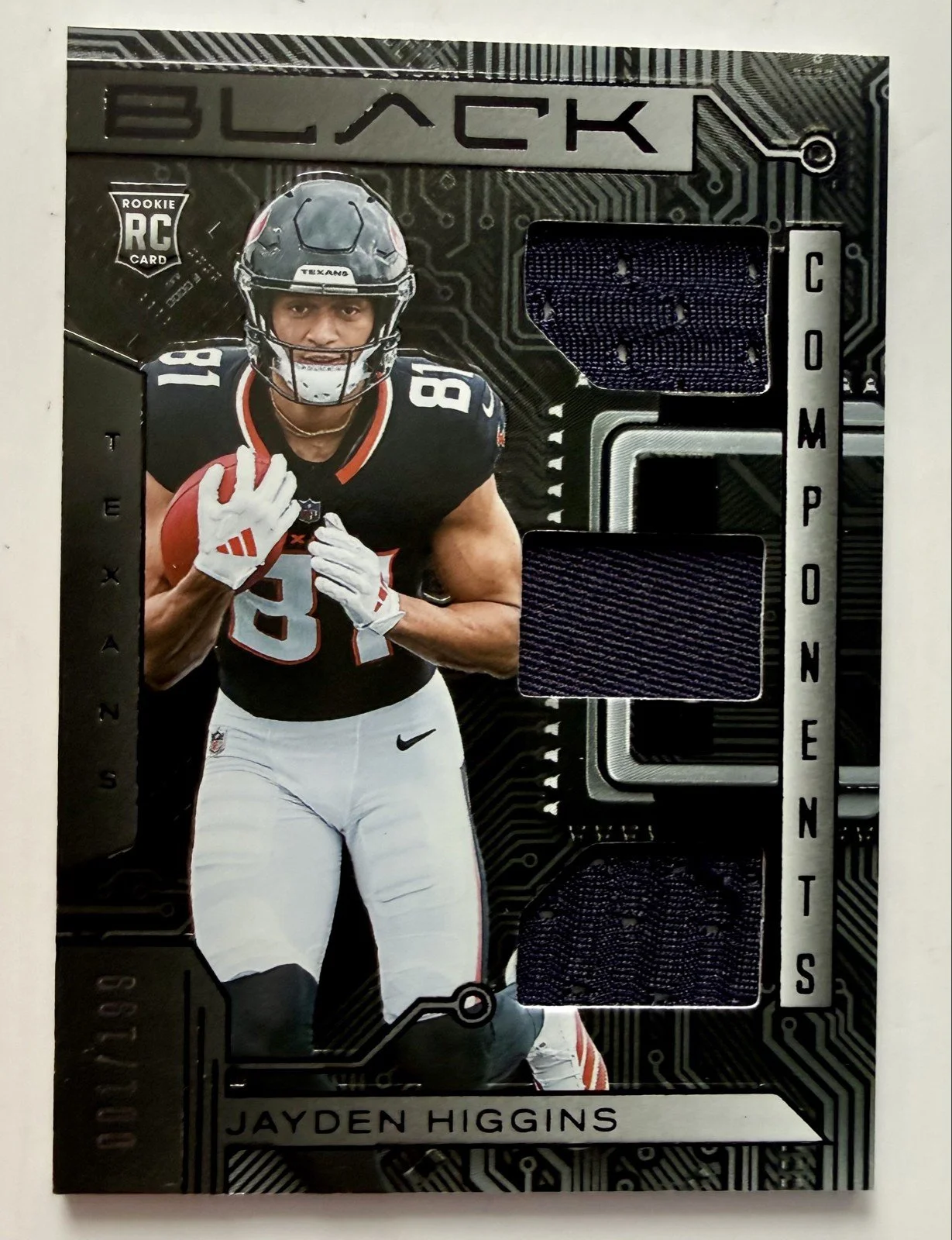 2025 Panini Black - Components Jayden Higgins #RCO-JHS /199 (RC)