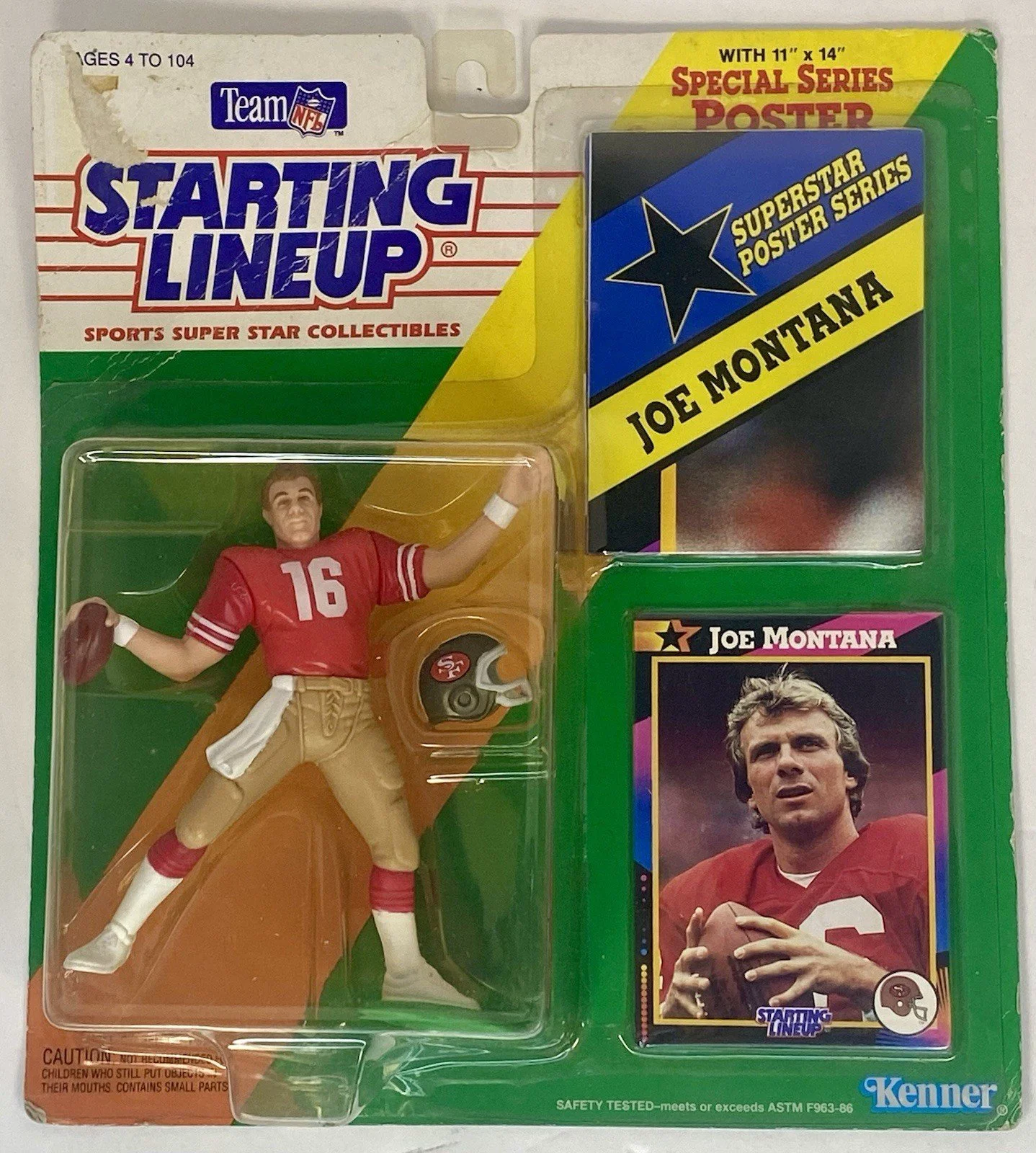 1992 STARTING LINEUP KENNER JOE MONTANA SAN FRANCISCO 49ERS NIP