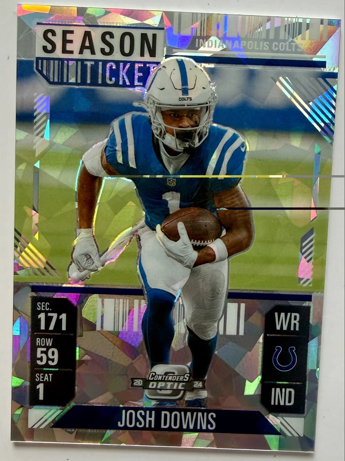 2024 Panini Contenders Optic - Season Ticket Josh Downs #24 Cracked Ice Prizm...