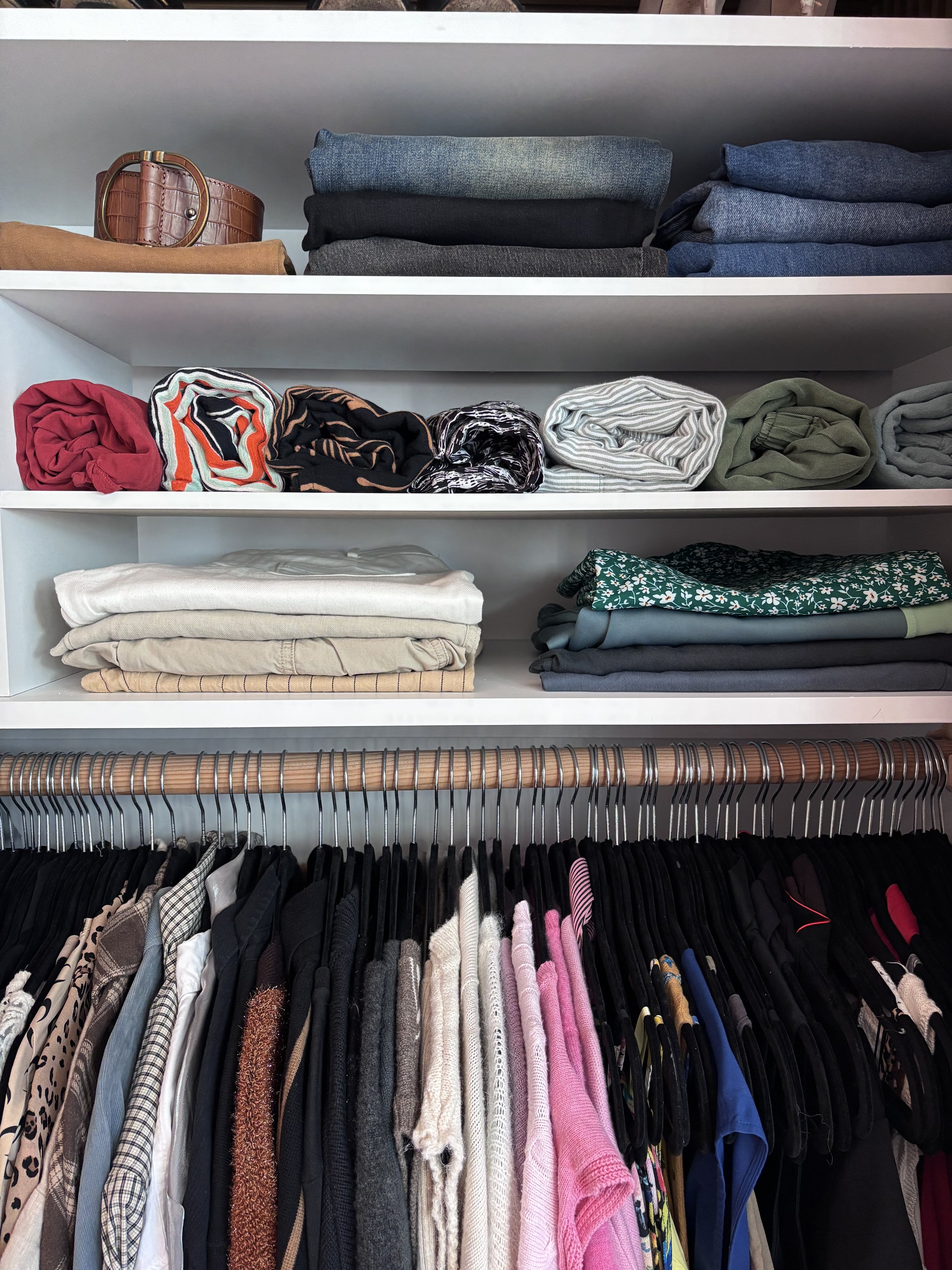 Closet unpacked and organized by Adrian Jacob Creative. San Francisco Home Organizer - professional unpacking services