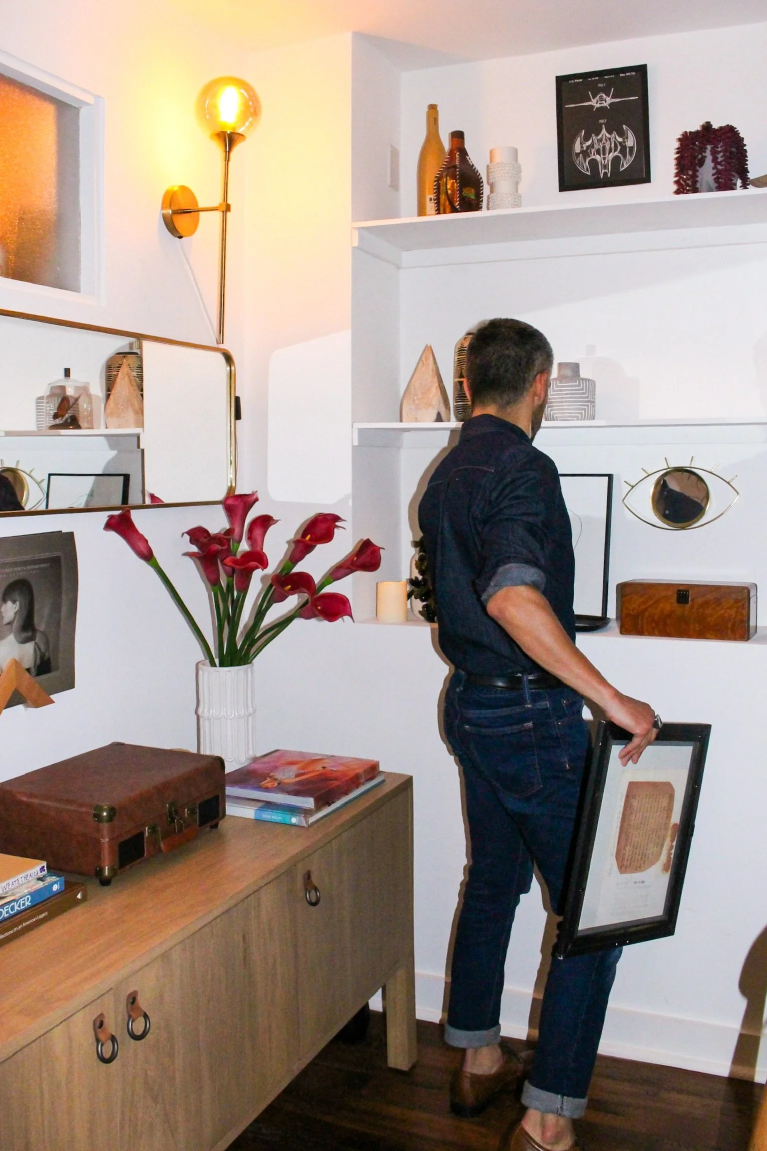 Adrian Jacob Creative styling built-in shelving with beautiful objects.