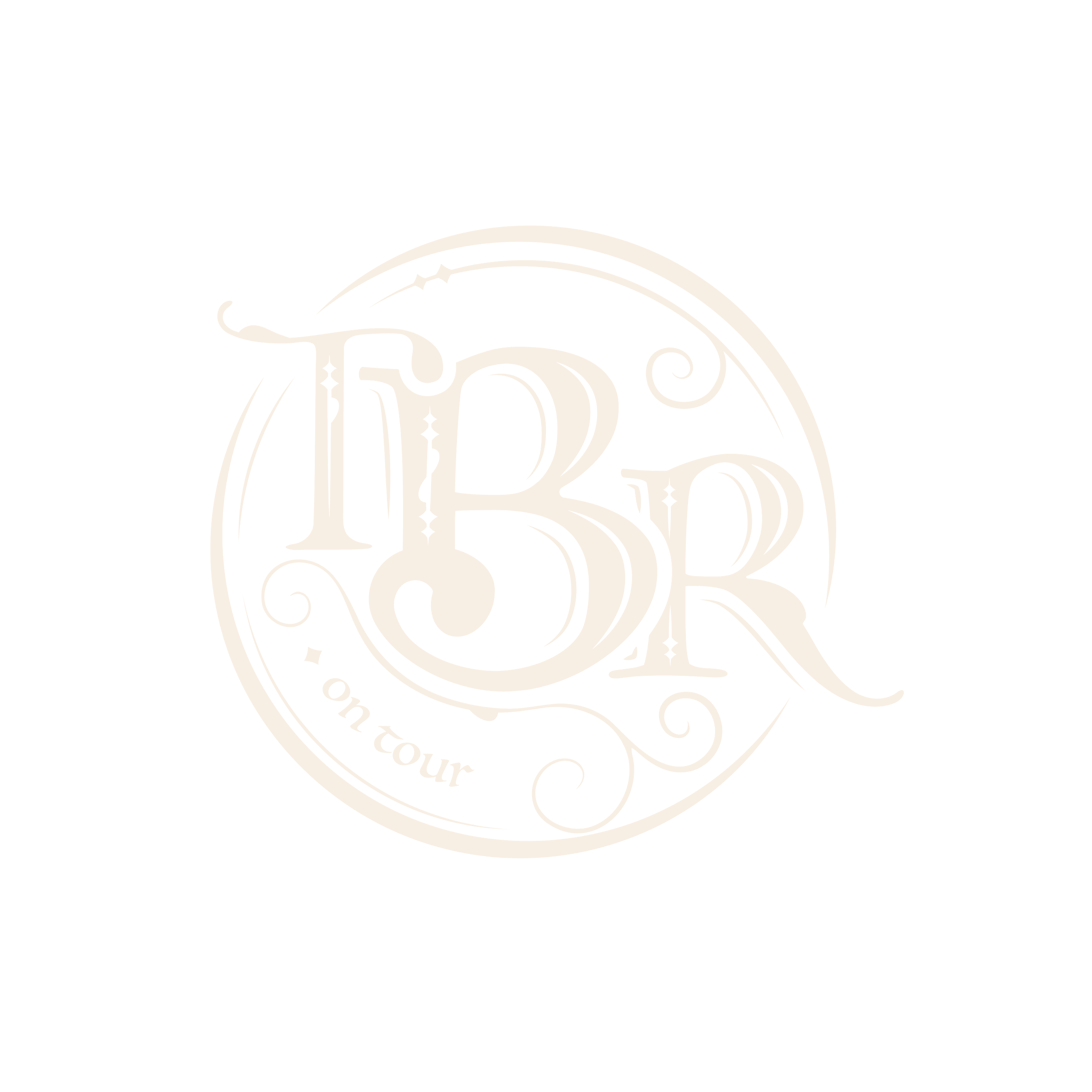 A black background with white ornate text and design elements.