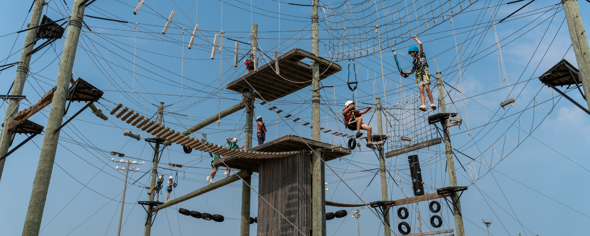 Photo of children on the Challenge Course at The Recreation Outdoor Campus Georgina