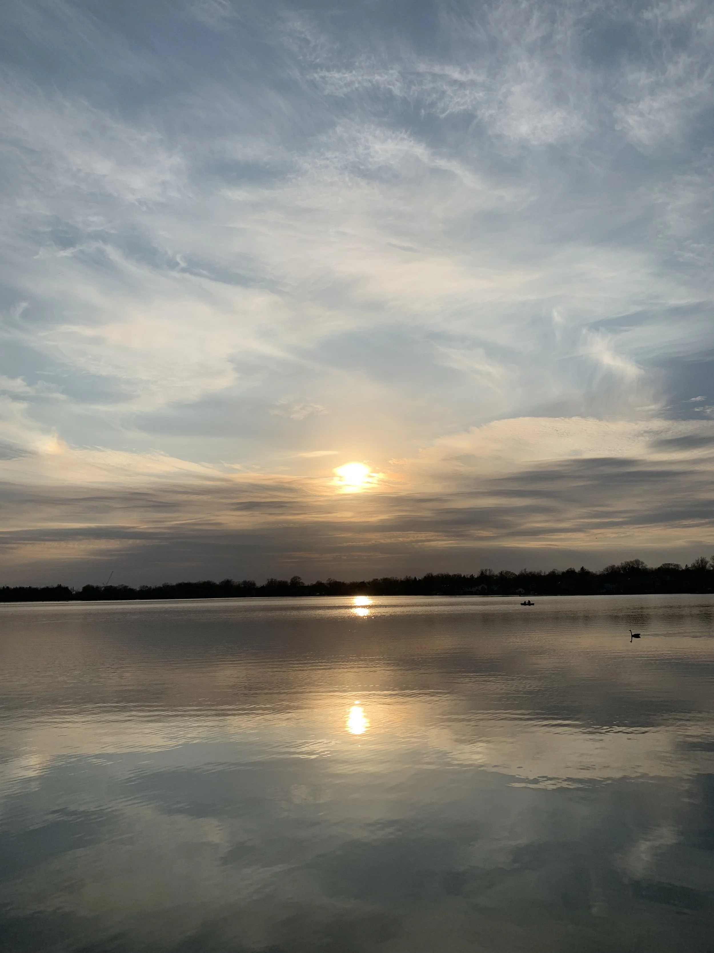 Photo of a sunset over Lake Wilcox in Richmond Hill