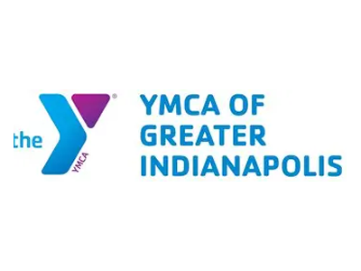 YMCA of Greater Indianapolis logo with blue and purple YMCA emblem and blue text