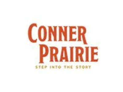 Conner Prairie logo with the tagline 'Step into the story' in red text on a white background.