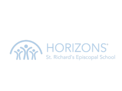 HORIZONS St. Richard's Episcopal School logo with three abstract human figures inside a circle