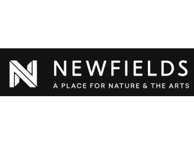 Black and white logo for Newfields with the text, 'A Place for Nature & The Arts' underneath.