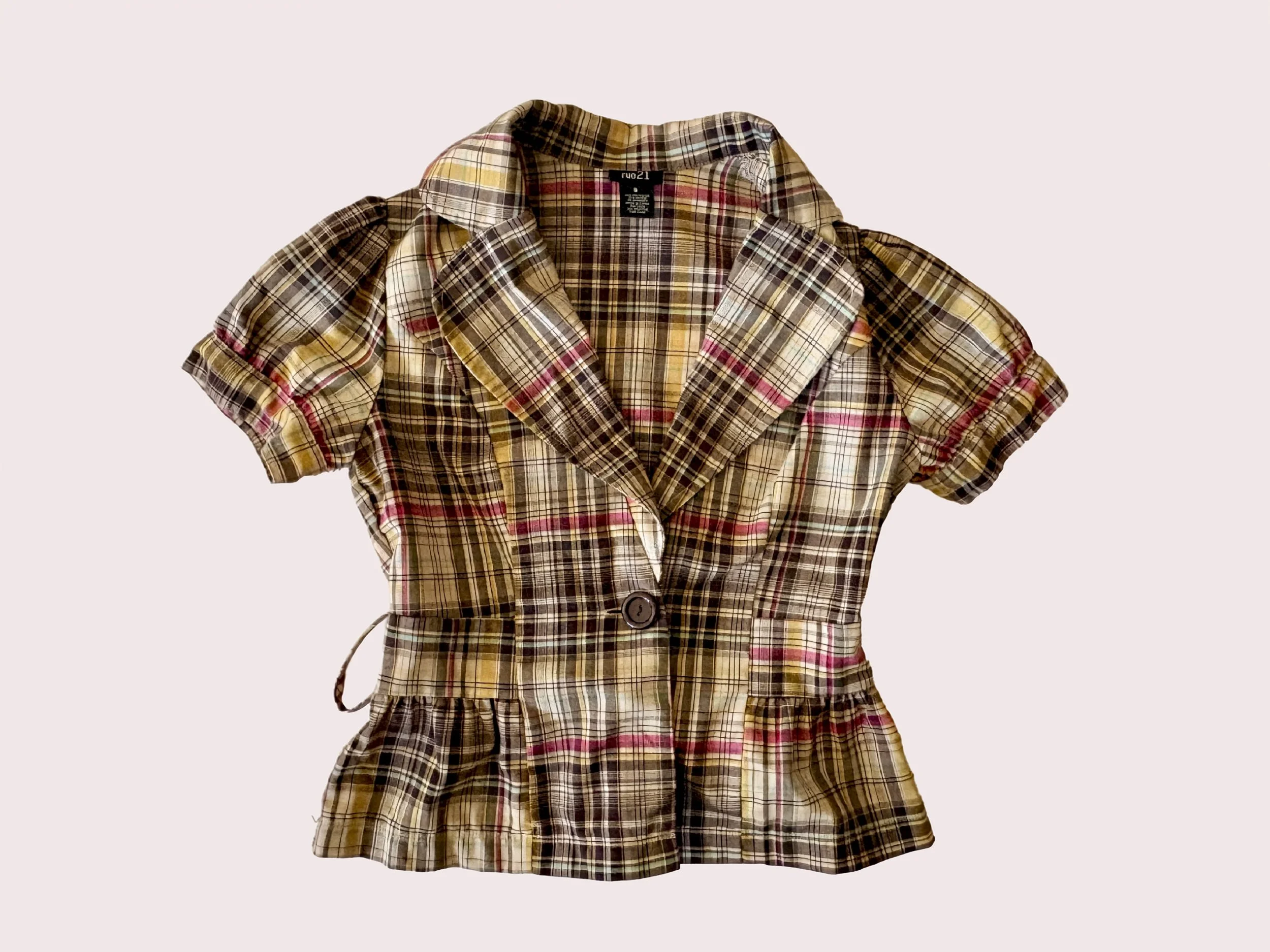 Plaid Button Blouse
