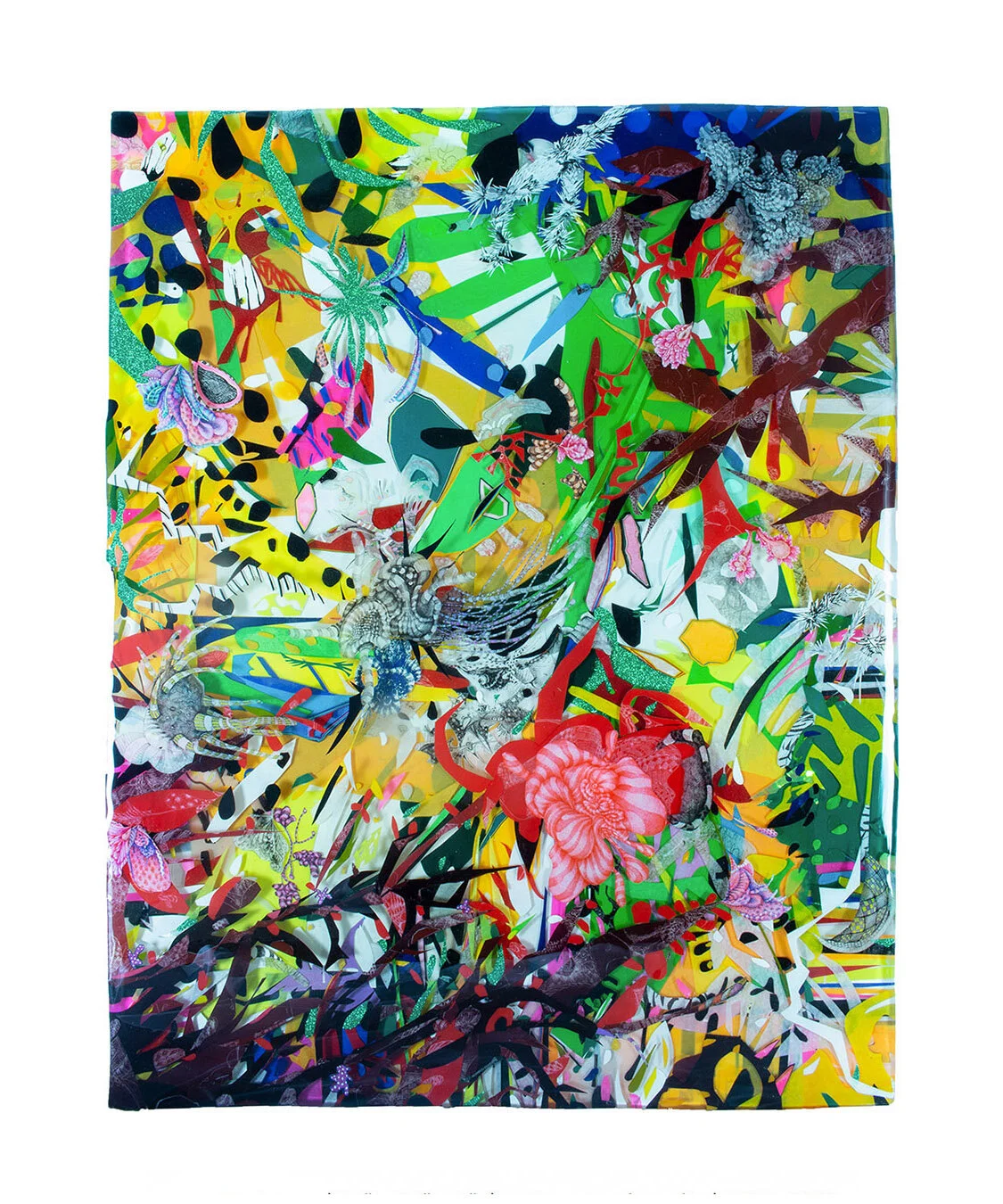 Divisions, 36”x28”x1”, 2009-2019, mixed media: resin