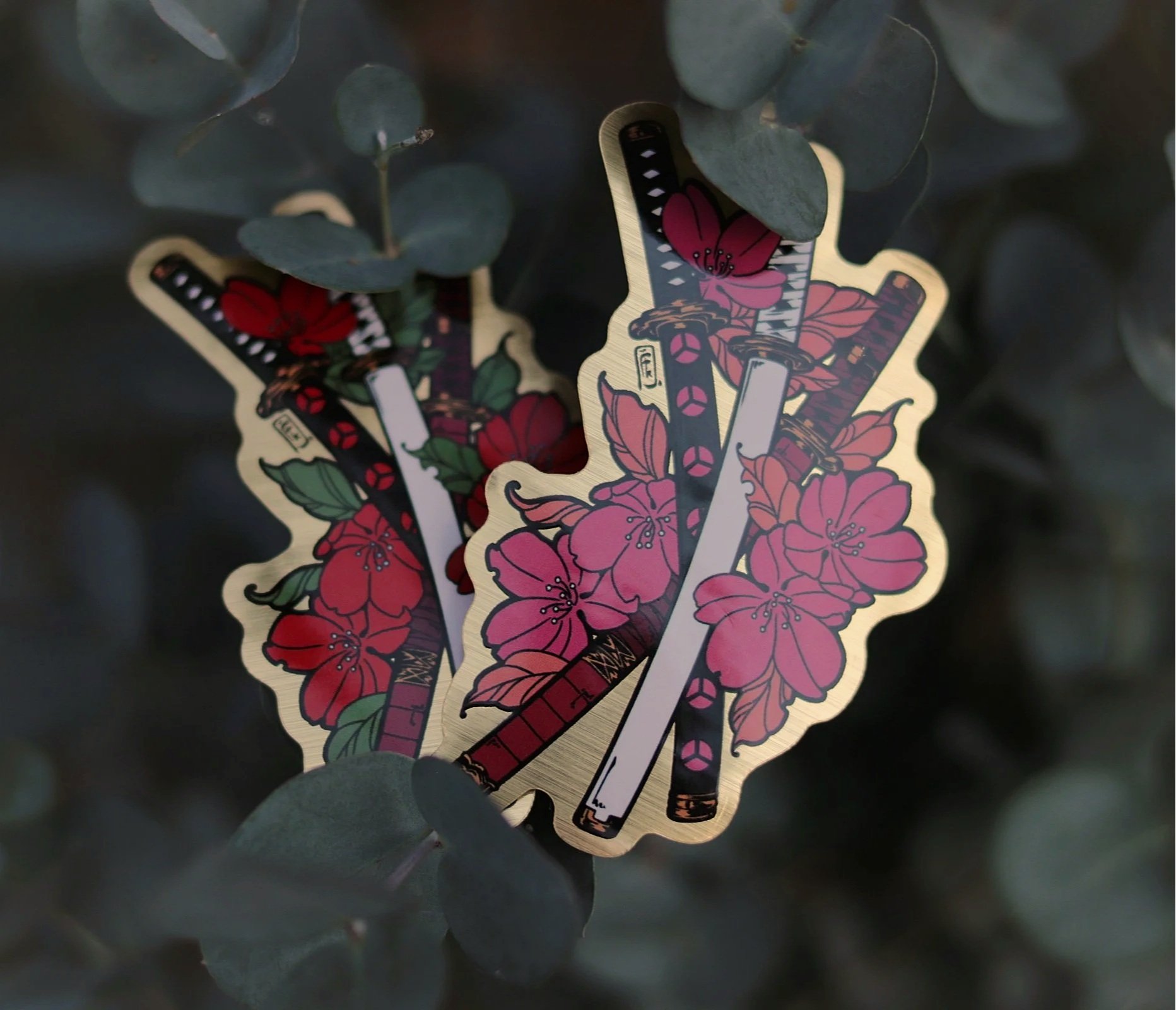 3 swords Gold Stickers
