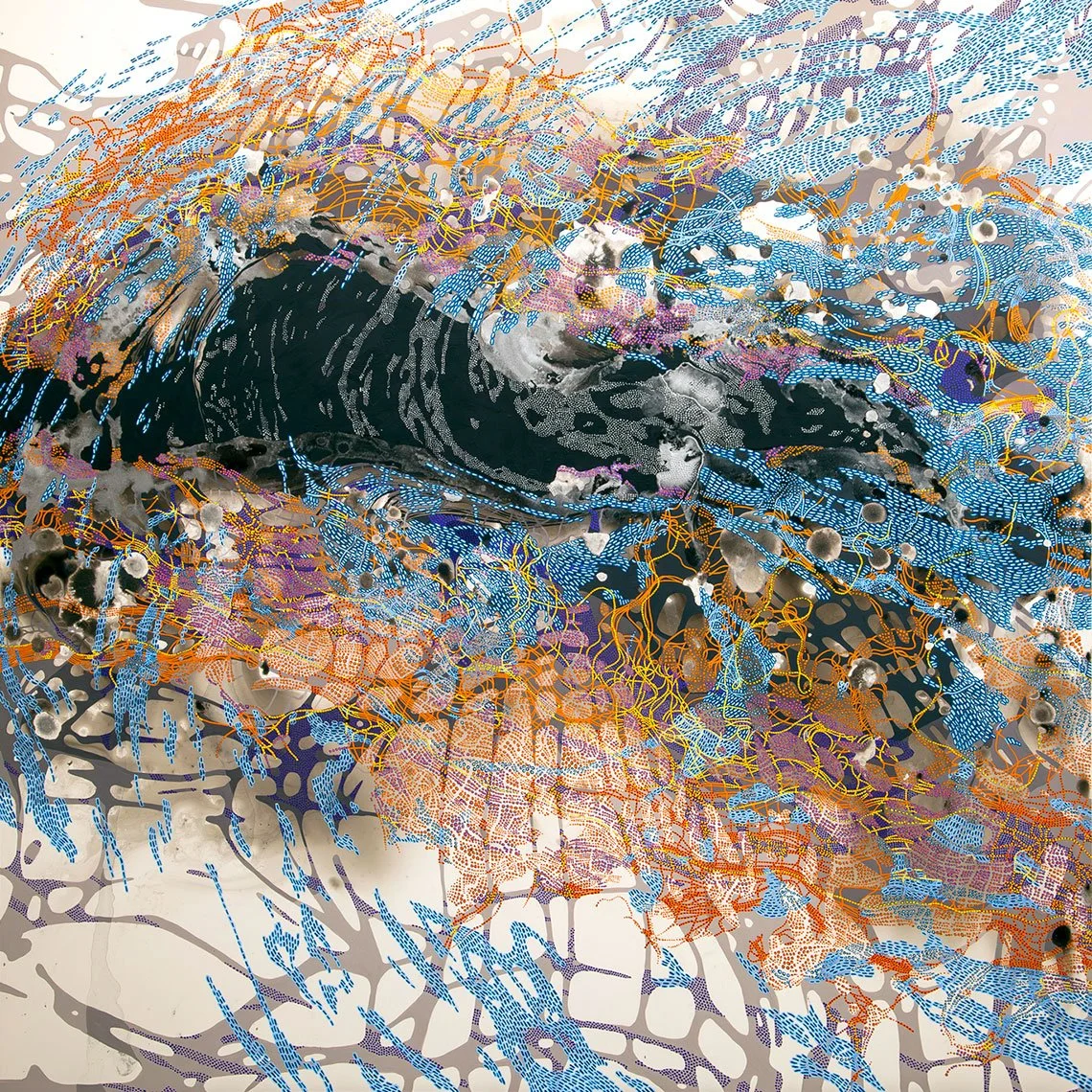 Fish Out of Water, acrylic on panel, 36x36, 2024