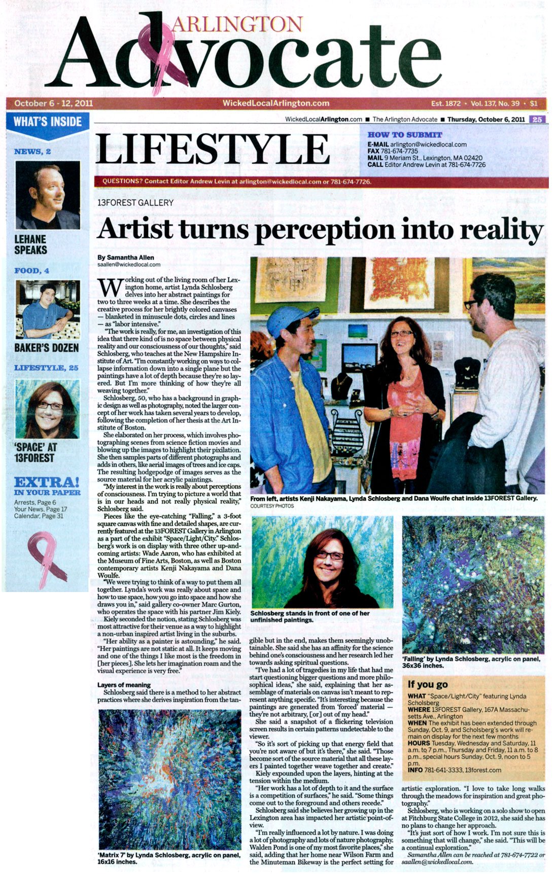 Image of page from newspaper article with masthead, text and color images