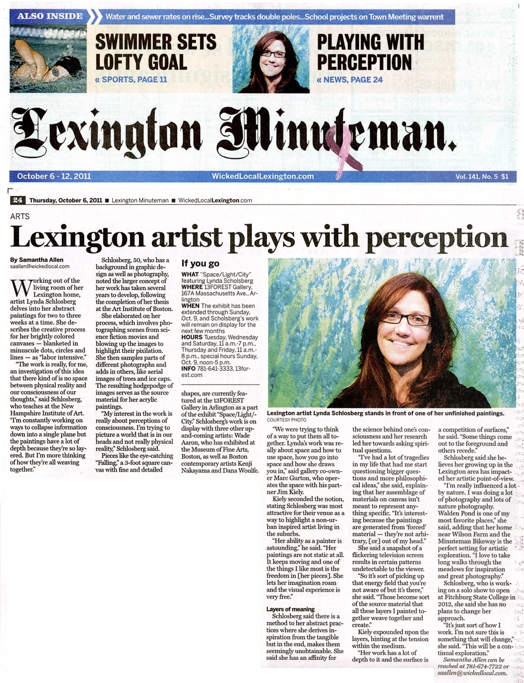 Newspaper page with masthead, text, and color images