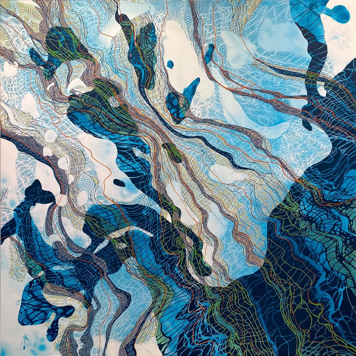 Nothing Stays the Same, acrylic on panel, 36x36, 2022