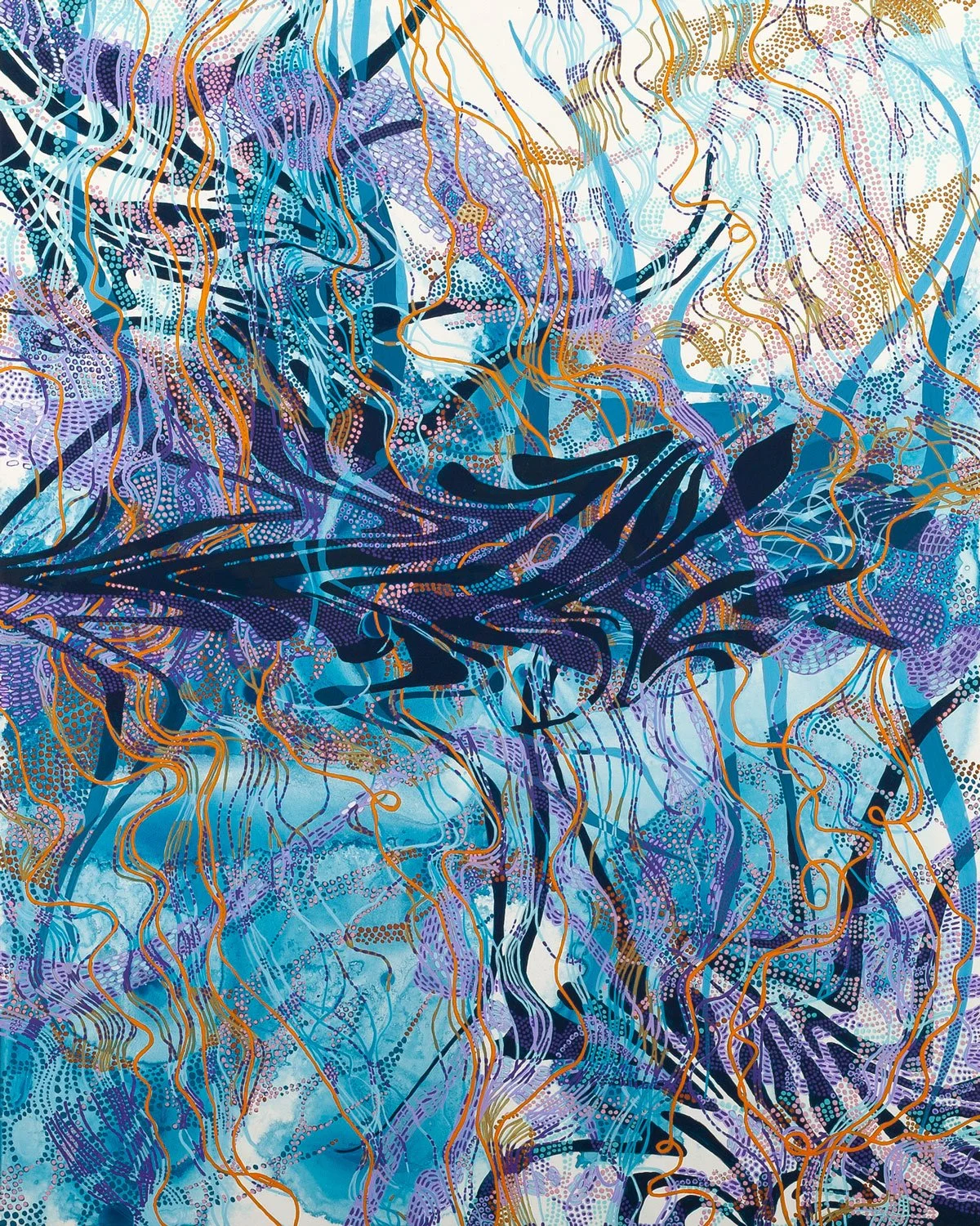 Tangled Persuasion, acrylic on panel, 20x16, 2024