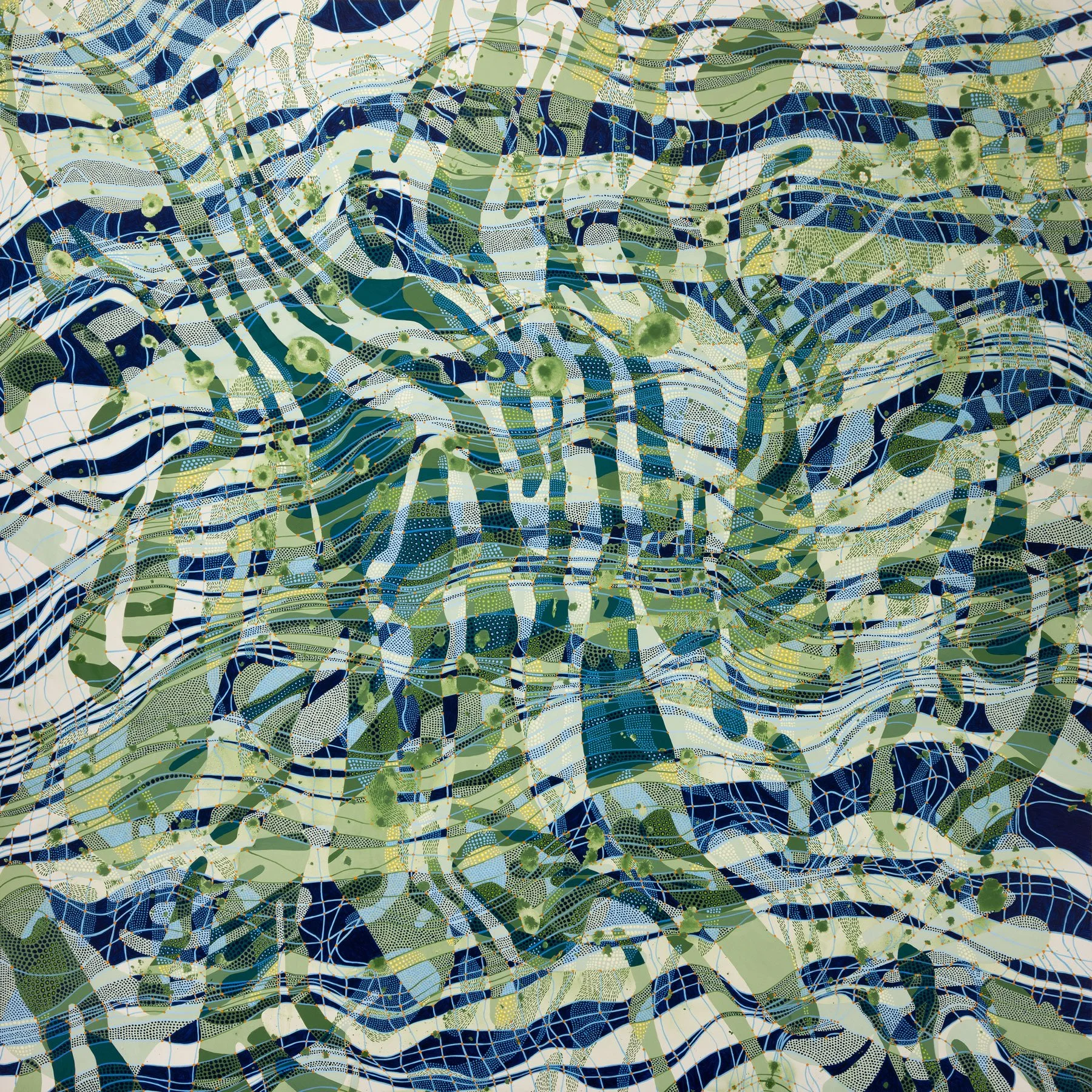 Read Between the Lines, Acrylic on panel, 36 x 36 inches, 2026