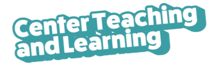 Center Teaching and Learning text logo in bold, rounded letters with a teal shadow.