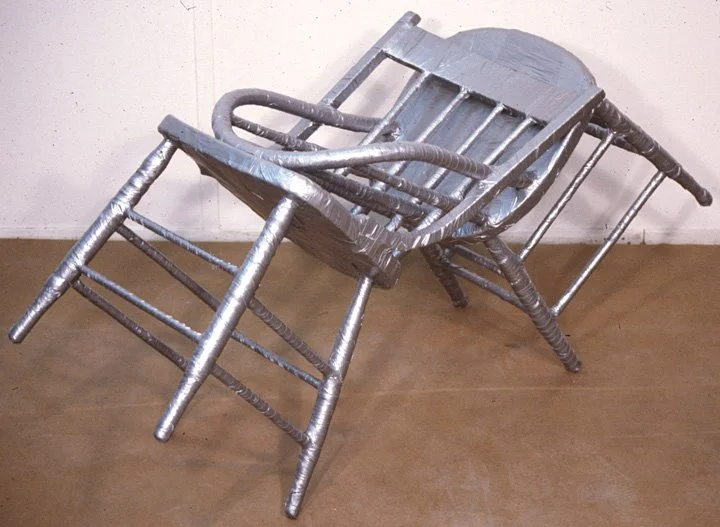 Adhisiveness, 1990, wood, duct tape, 25 x 50 x 18