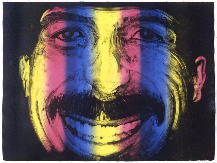 Untitled (smiling man), 1992, monoprint, 22.5 x 30