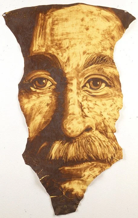 Untitled (portrait), 1993, monoprint on chamois, 39 x 24