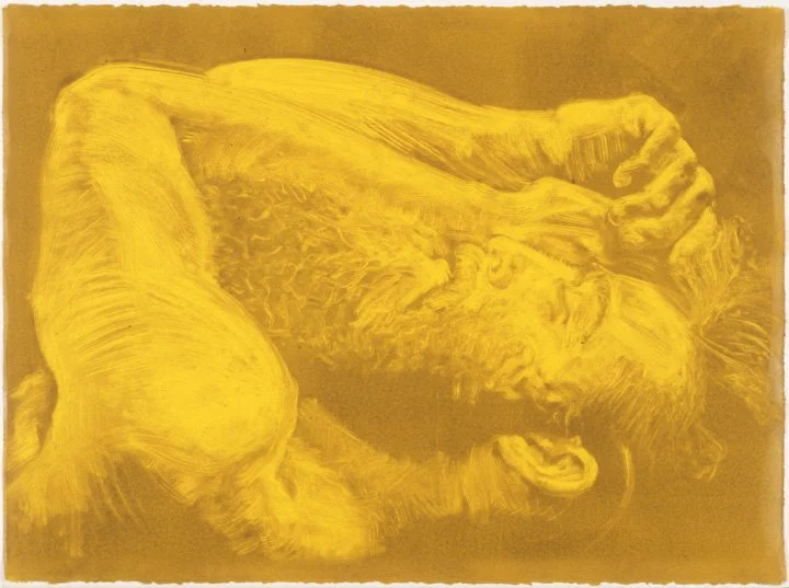 Untitled (sleeping man), 1993, monoprint, 22.5 x 30