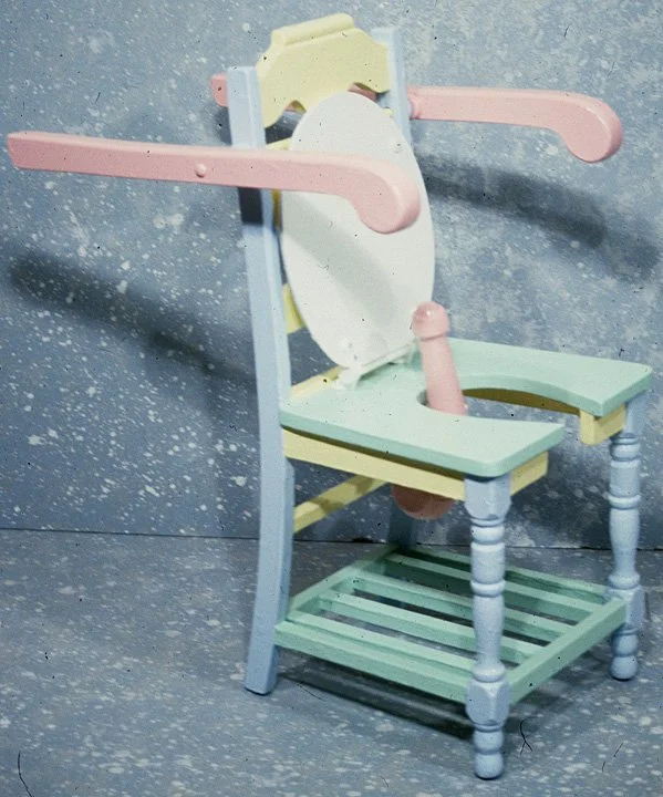 Toilet Joke, 1991, painted wood, 36 x 19 x 16
