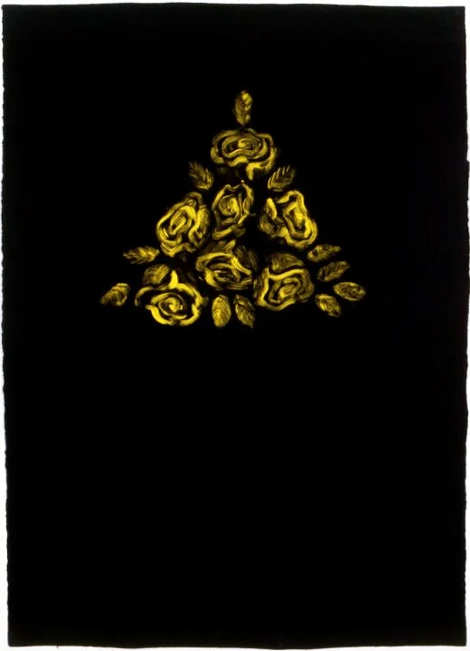 Untitled (Yellow Roses), 1991, monoprint, 30 x 20.5