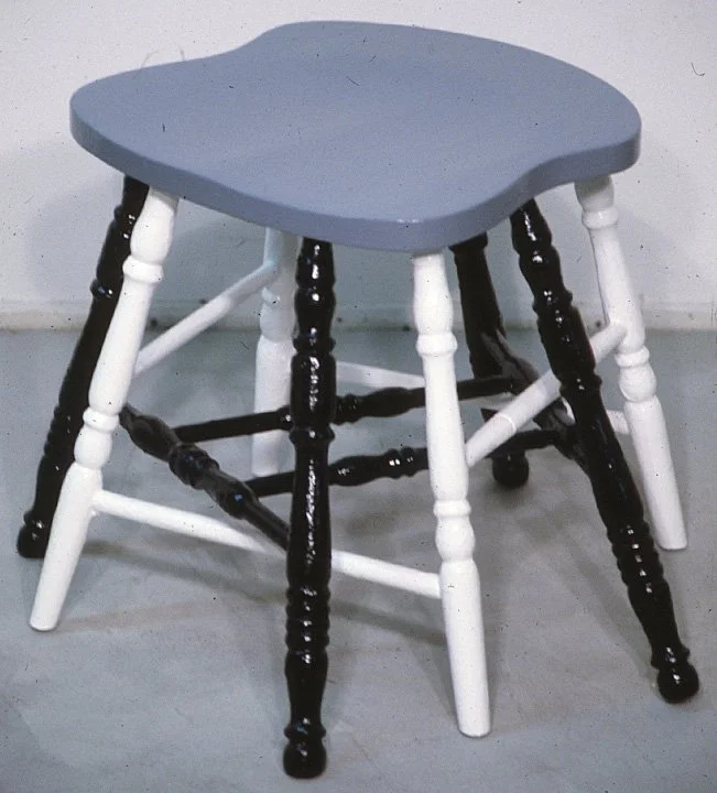 Dilemma, 1990, painted wood, 18 x 24 x 24