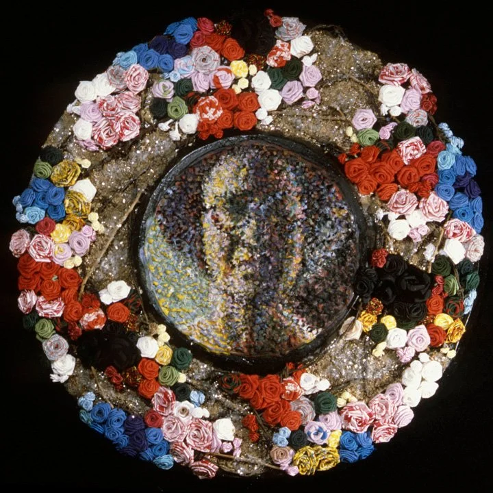 Mom, 1986, mixed media, 26 diameter
