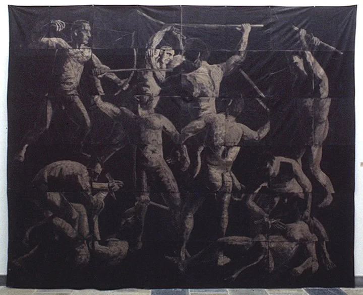 Battle Cloth, 1995, monoprint on canvas