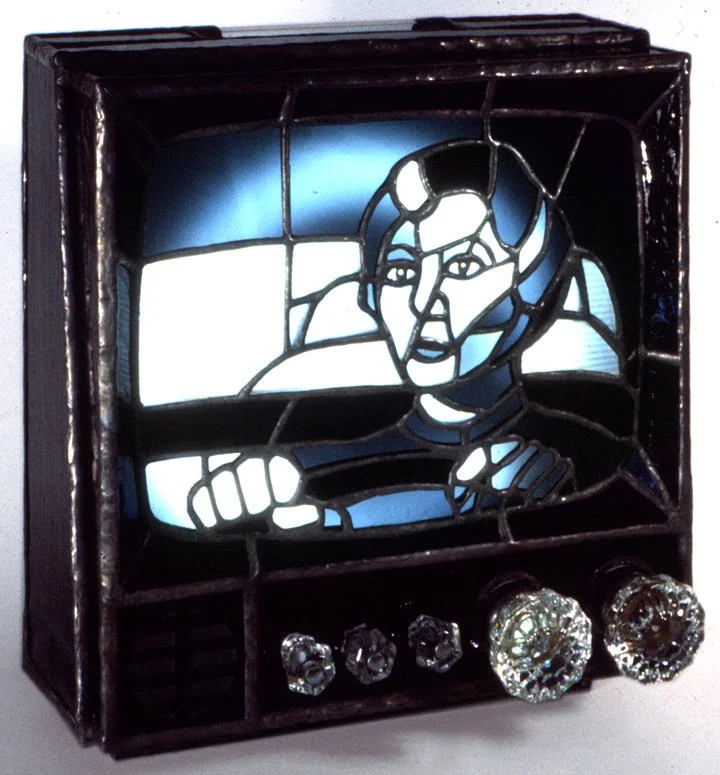TV Set, 1981, stained glass