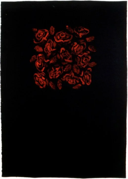 Untitled (Red Roses), 1991, monoprint, 30 x 20.5