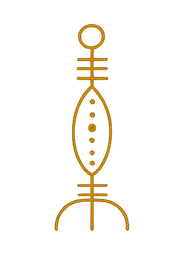 A staff-like symbol representing initiation into the Ifá tradition.