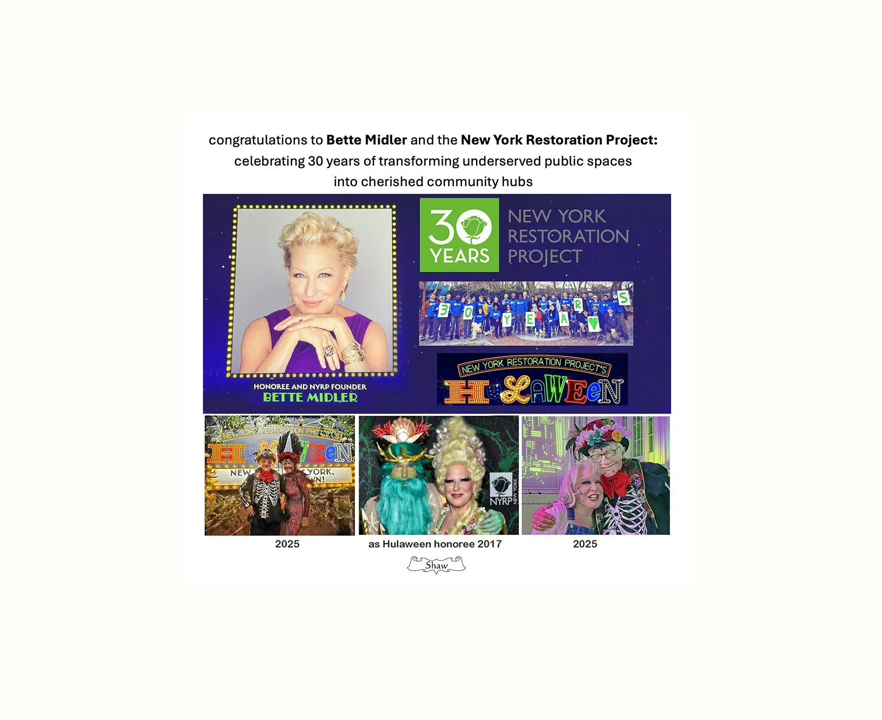 Celebrating 30 years of transformation: Bette Midler and the New York Restoration Project