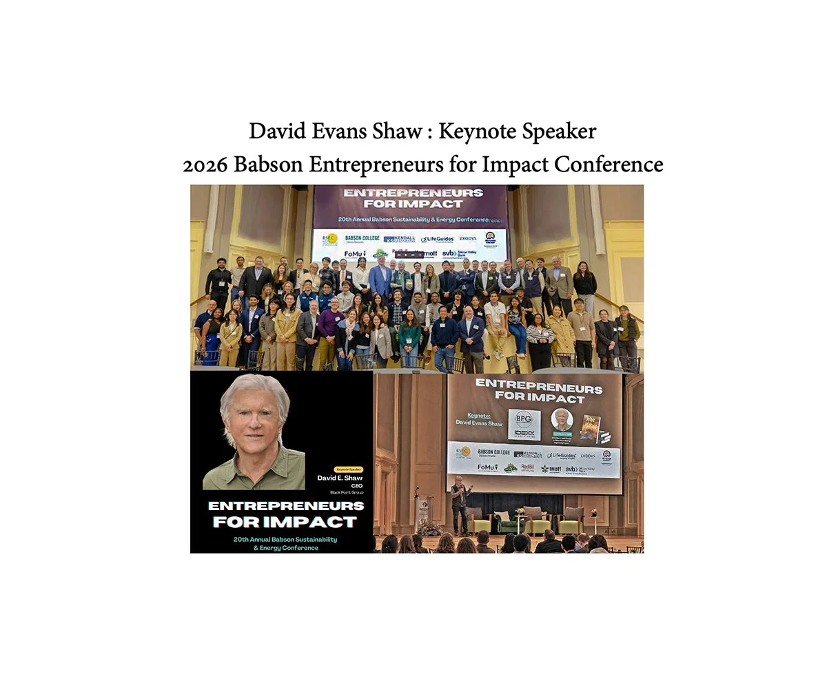 David Shaw Keynotes Entrepreneurship For Impact Conference at Babson College 