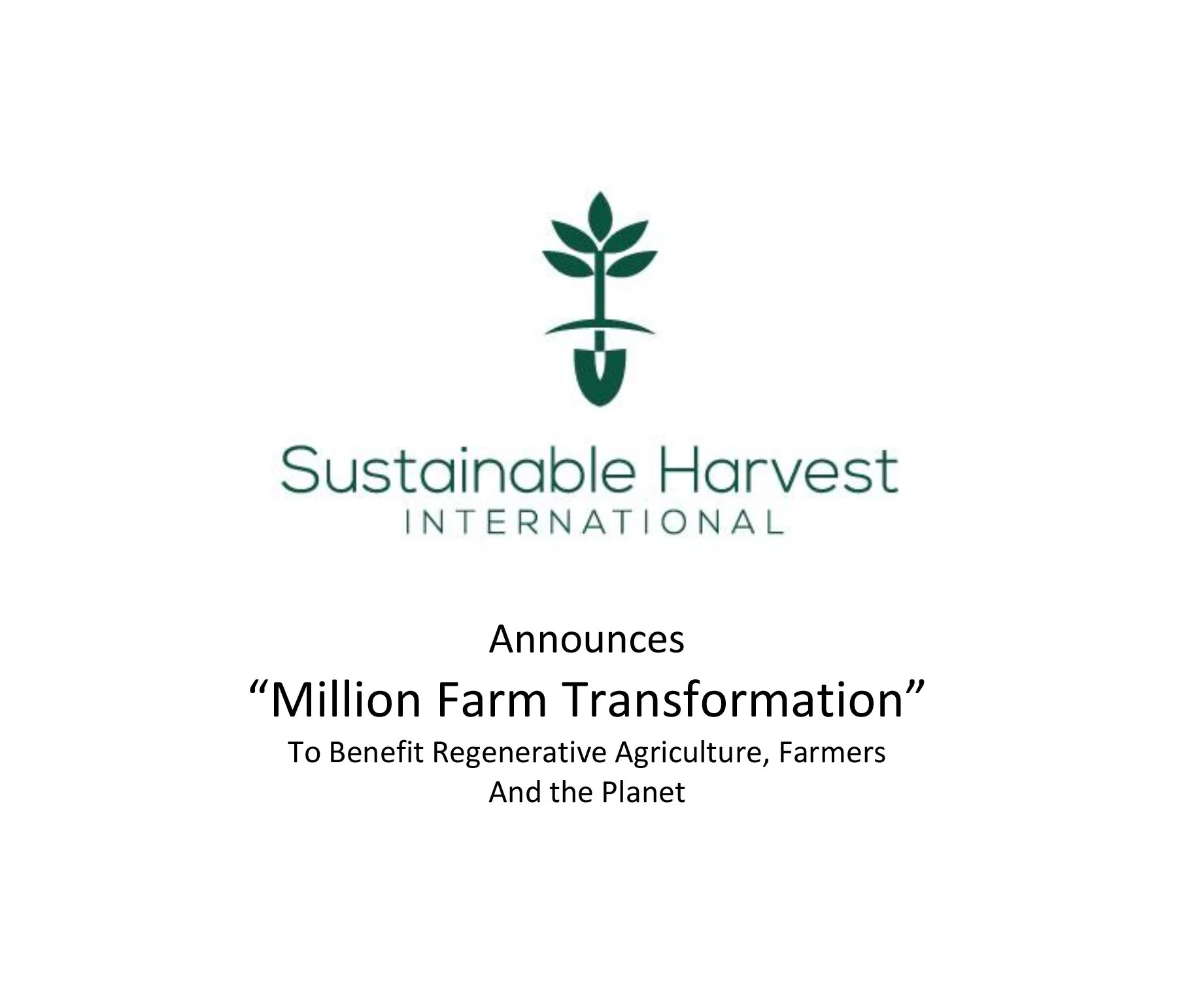 Sustainable Harvest International announces “Million Farm Transformation”, with David Shaw as Advisory Council member