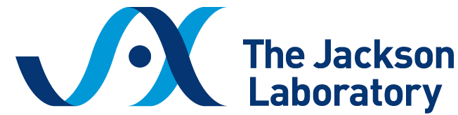 Logo of The Jackson Laboratory with stylized S shapes and the organization's name in dark blue.