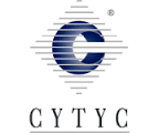 Logo with a large blue 'C' and horizontal lines creating a motion effect, with the word 'CYTC' below