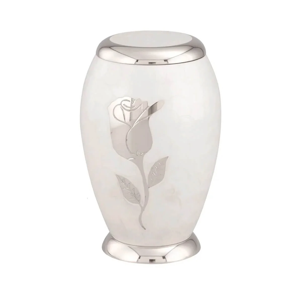 White Rose Metal Urn