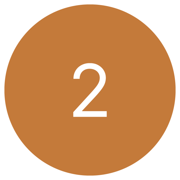 Brown circular numbered marker with the number 2 in white.