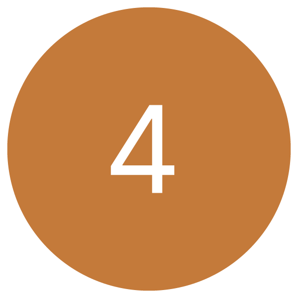 Number 4 inside a brown circle