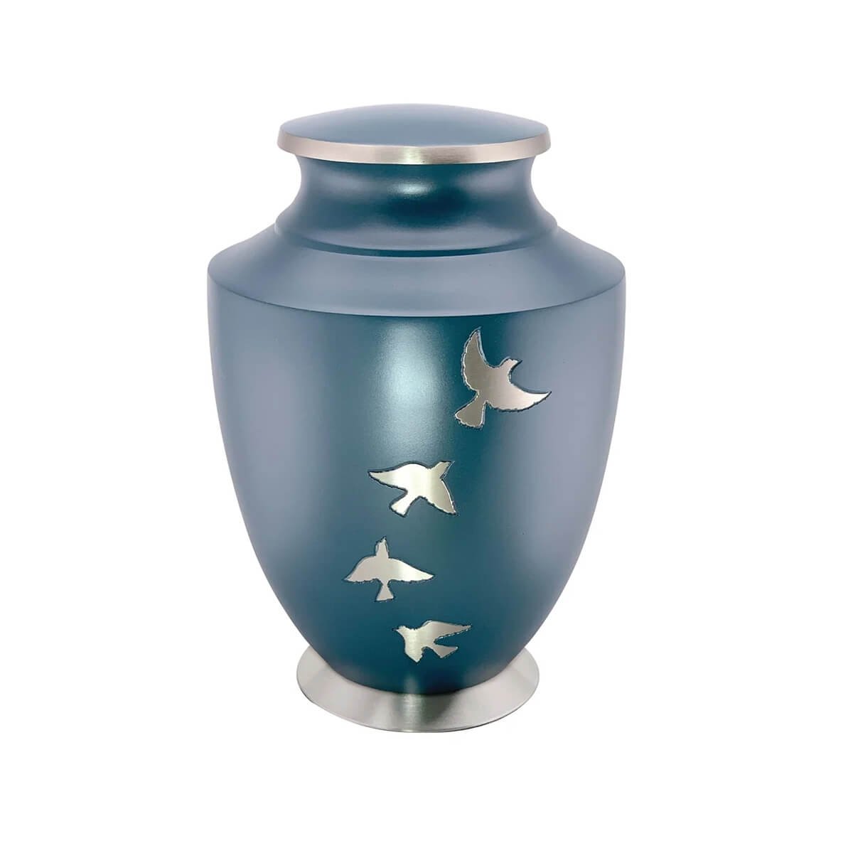 Birds in Flight Metal Urn