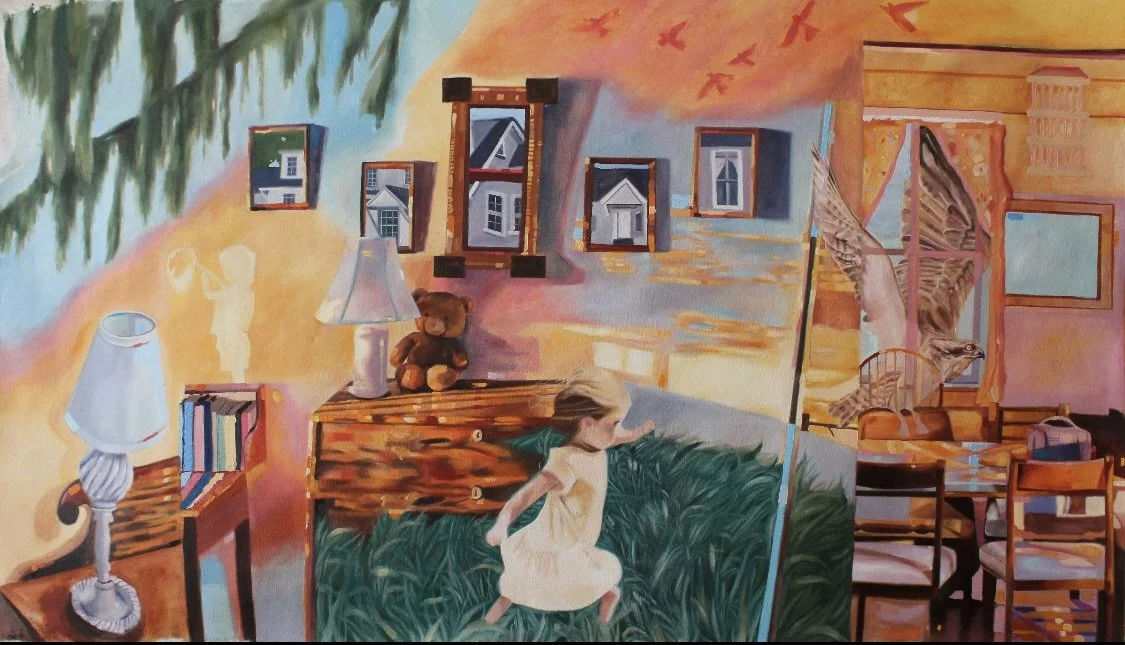 To Will a House: a 4' x 2' oil painting on canvas, by artist, Jane Forrest, inspired by To Will a House.

Jane Forrest (b. 2005) is an artist and curator working between New York City and Toronto. She is pursuing a Bachelor of Fine Arts at The Cooper