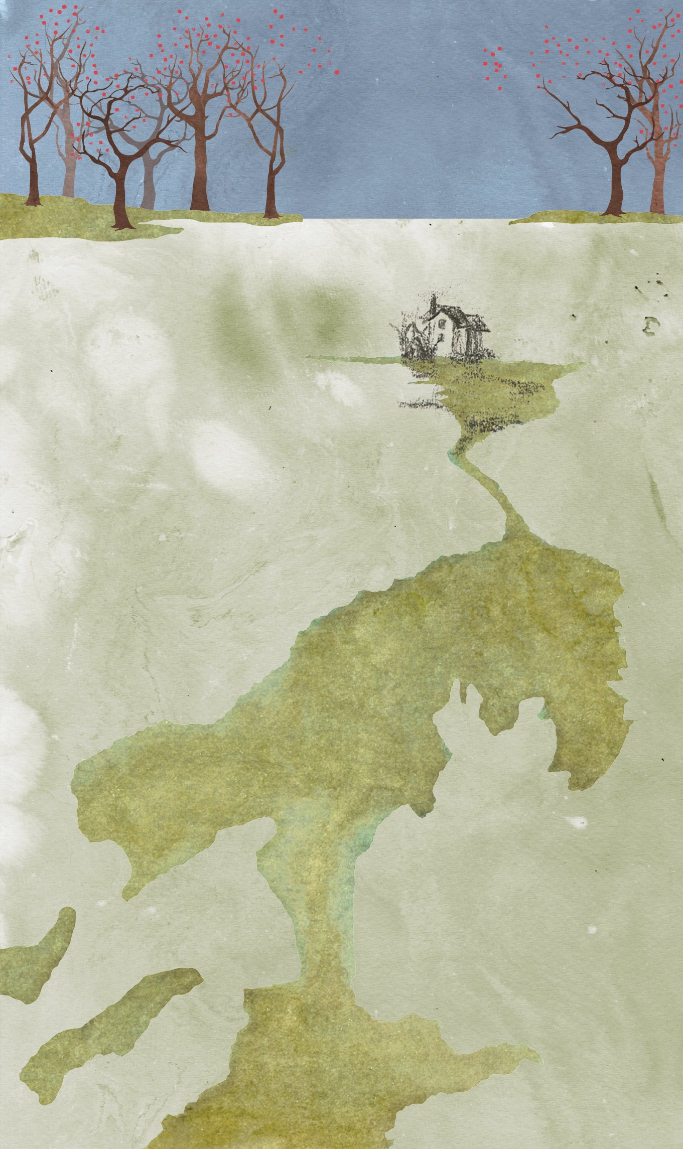 Pruitt's Neck Map: a map made by artist and architect, Natalia Boumatar, for To Will a House.