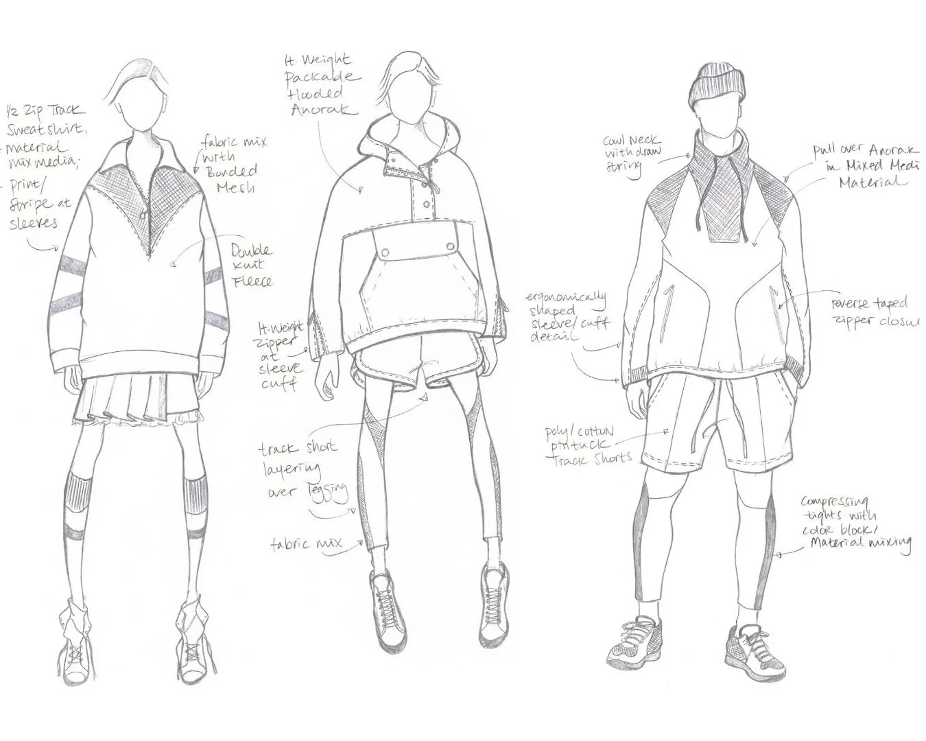 Yi Zhou NYC fashion designer and creative design/ concept director sketching design process