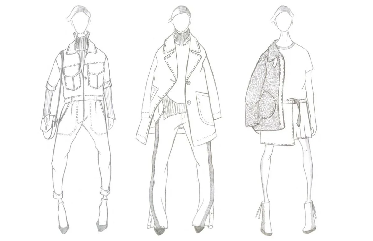 Yi Zhou womenswear design concept rtw design sketchesNYC