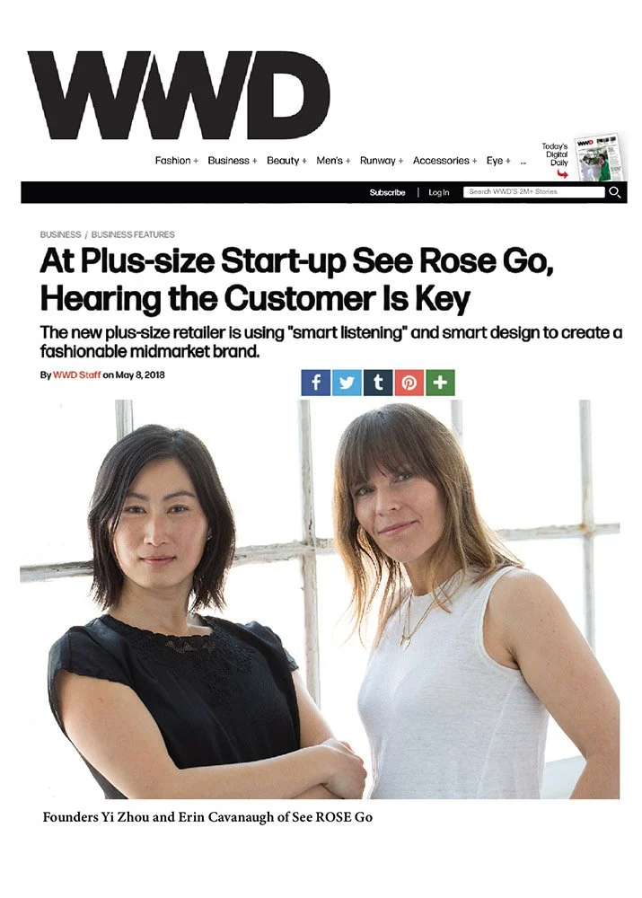 See Rose Go premium plus-size women's fashion by Yi Zhou NYC wwd founders story